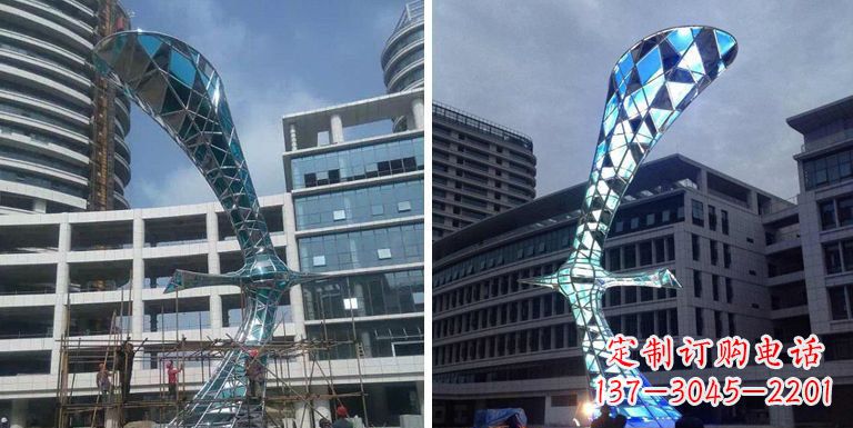 广州大雁景观雕塑——精美不锈钢艺术品