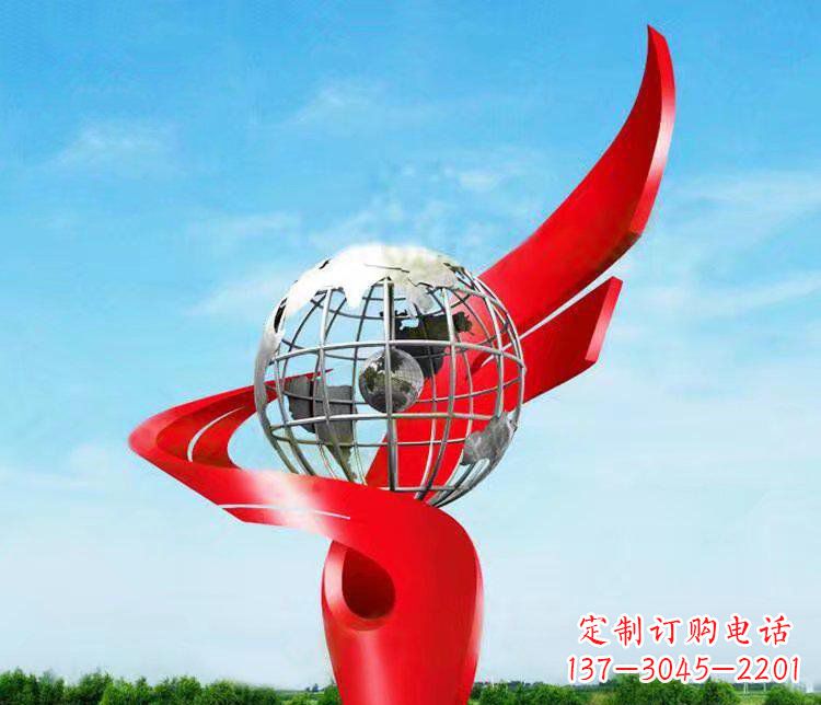 广州不锈钢地球雕塑精美的艺术品