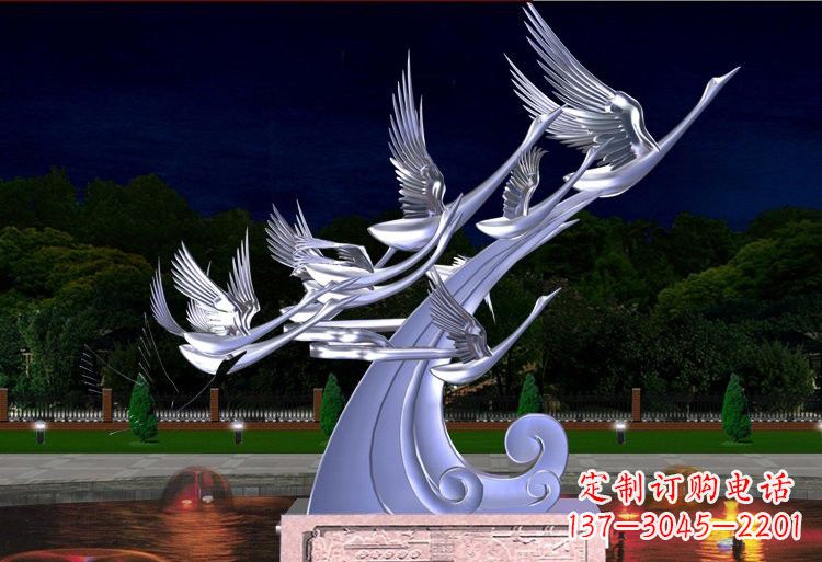 广州不锈钢雕塑——以天鹅为灵感