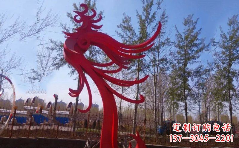 广州不锈钢凤凰雕塑——象征着美丽与力量