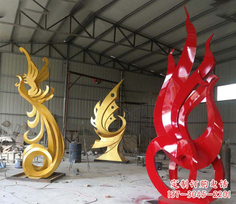 广州不锈钢抽象凤凰雕塑