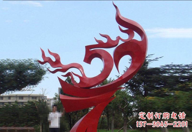 广州不锈钢凤凰涅槃雕塑——象征着新生