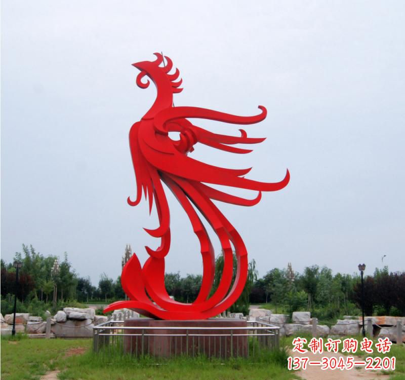 广州不锈钢凤凰雕塑绚丽多彩的艺术之美