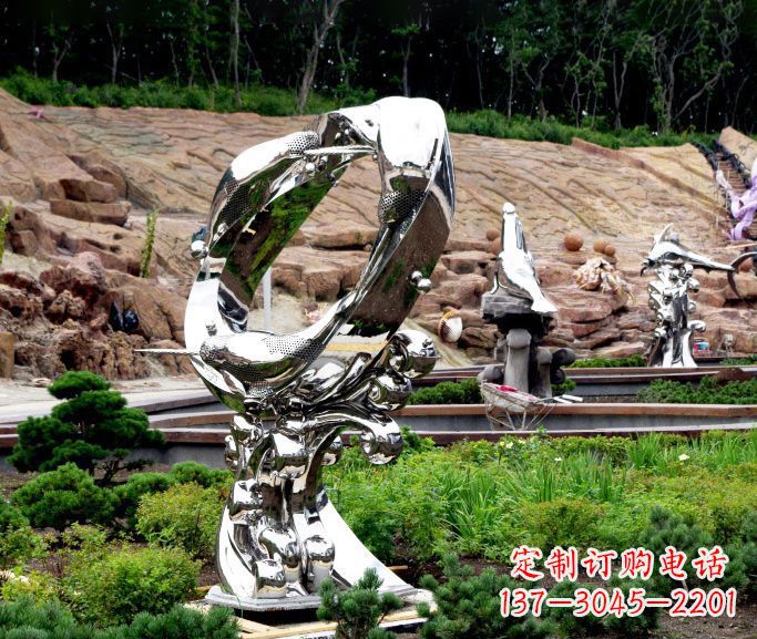 广州不锈钢海豚雕塑——精致的艺术品