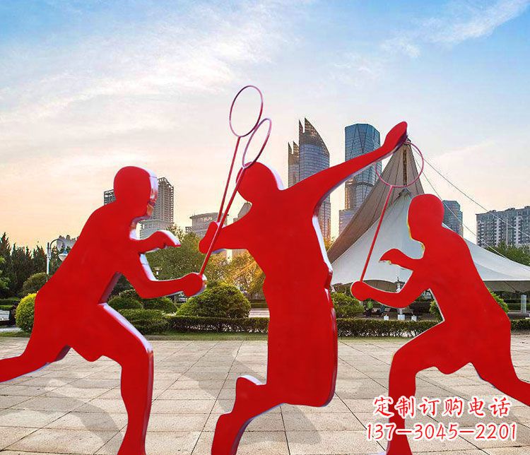 广州羽毛球雕塑以不锈钢为原料的精美艺术品