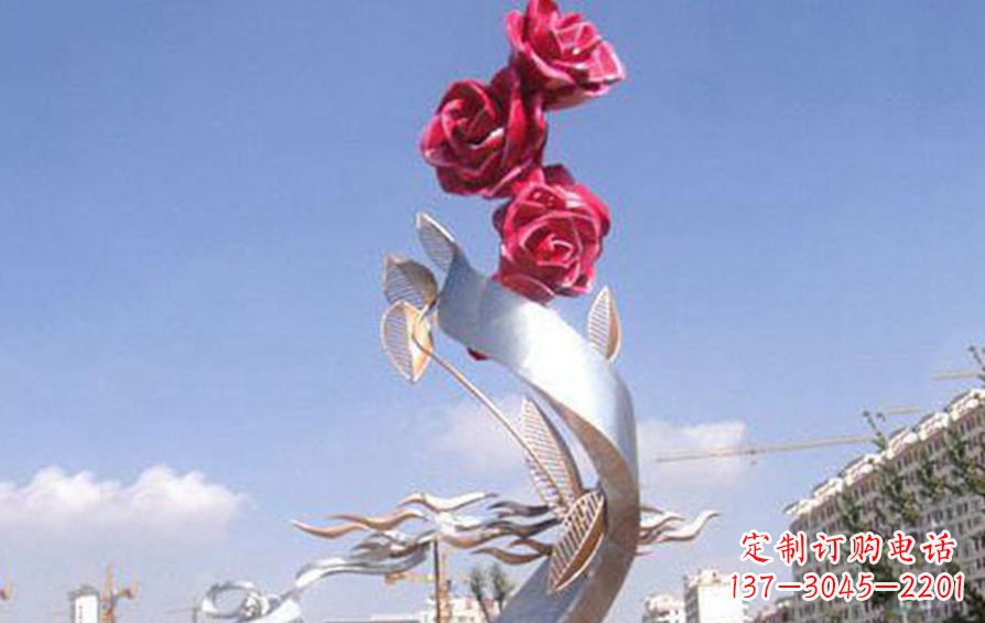 广州精美不锈钢玫瑰雕塑
