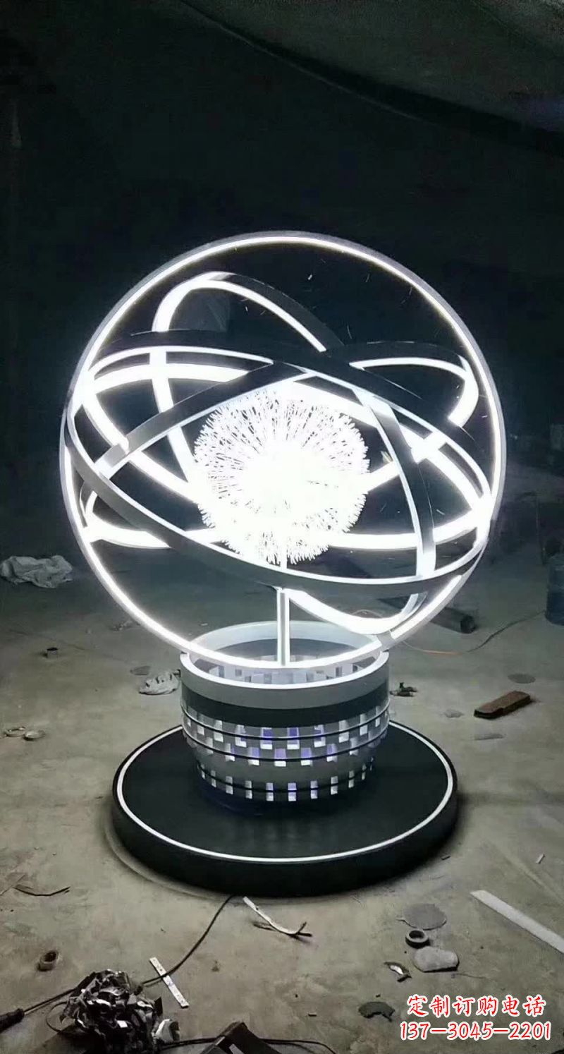 广州不锈钢蒲公英圆环雕塑艺术之美