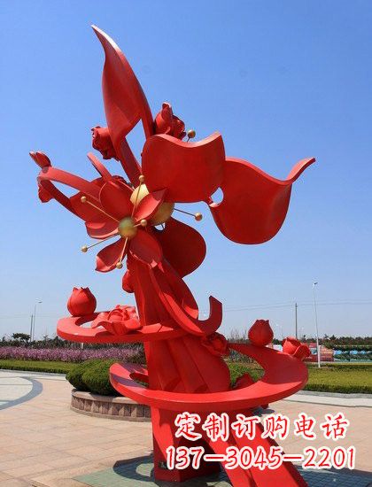 广州不锈钢石榴花雕塑艺术与美学的完美结合