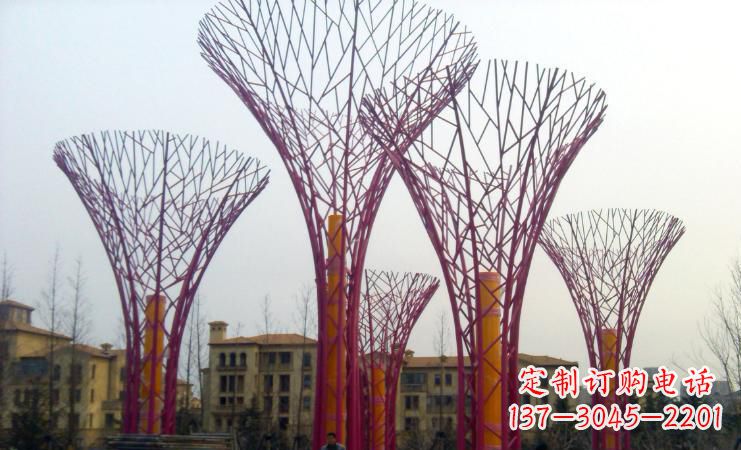 广州不锈钢树枝雕塑——点缀城市景观