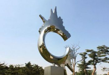 广州不锈钢抽象龙头雕塑