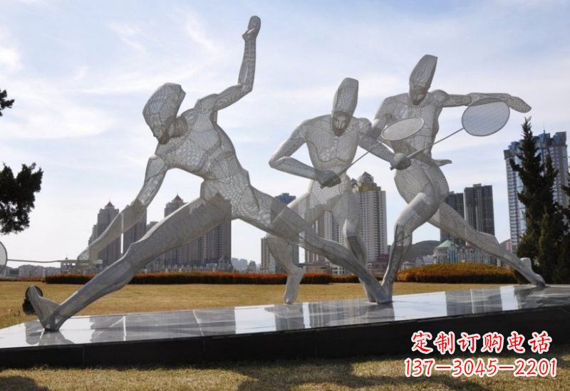 广州精致的不锈钢羽毛球雕塑