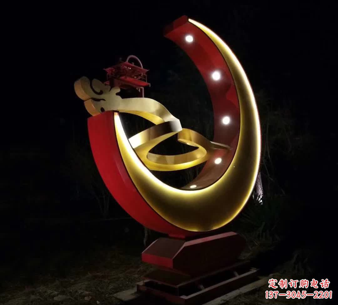 广州不锈钢月亮雕塑静谧中的经典之美