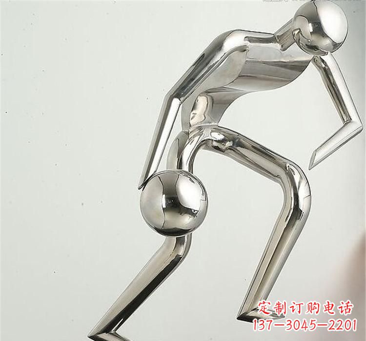 广州不锈钢保龄球雕塑——抽象人形美学之精华