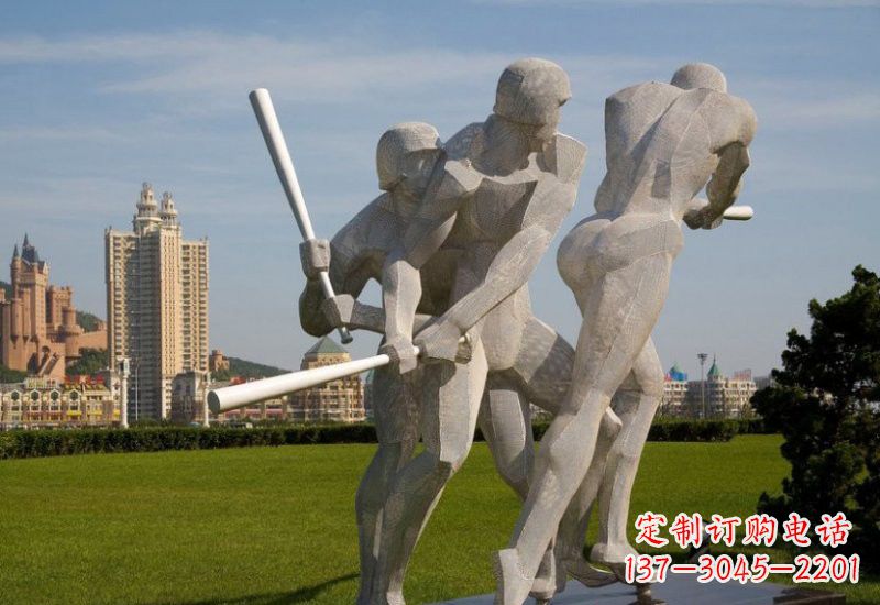 广州棒球雕塑象征着美好回忆