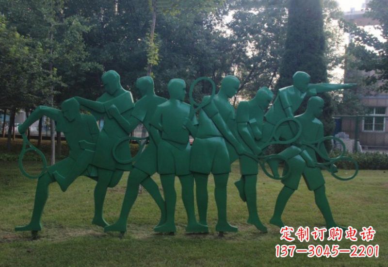 广州不锈钢羽毛球人物雕塑精美绝伦
