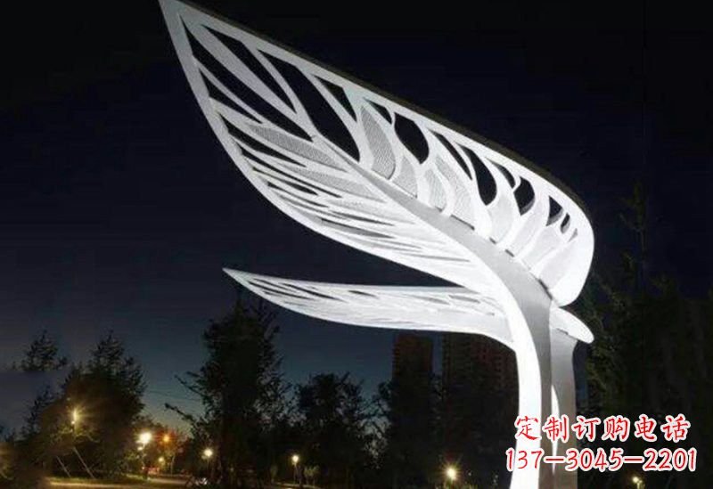 广州不锈钢大型树叶雕塑