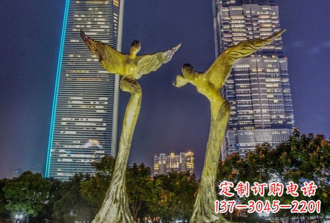 广州不锈钢大型天使雕塑一种极具震撼力的艺术之作