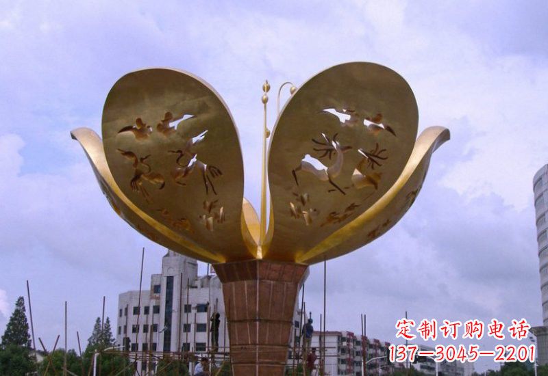 广州大型不锈钢紫荆花雕塑