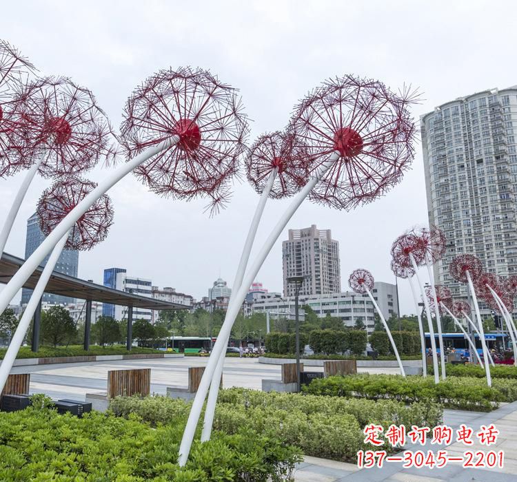 广州不锈钢蒲公英雕塑色彩缤纷的自然之美