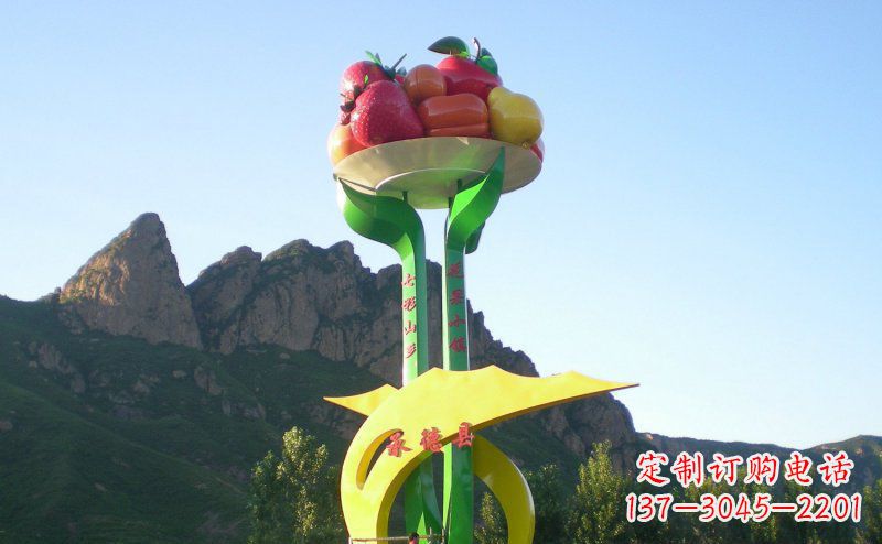 广州不锈钢制作的苹果雕塑