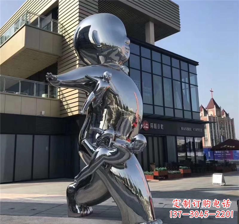 广州不锈钢儿童雕塑精致的艺术之作