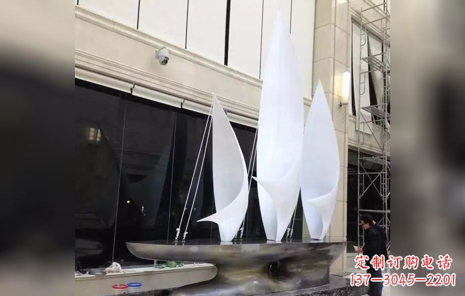 广州不锈钢帆船海洋迷人的雕塑
