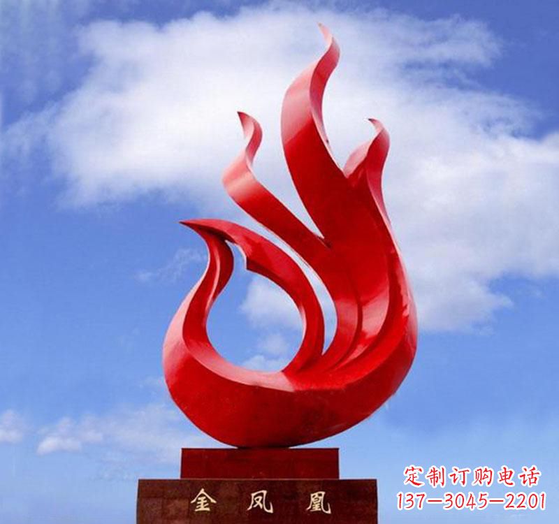 广州不锈钢凤凰雕塑——精致灵动的艺术品
