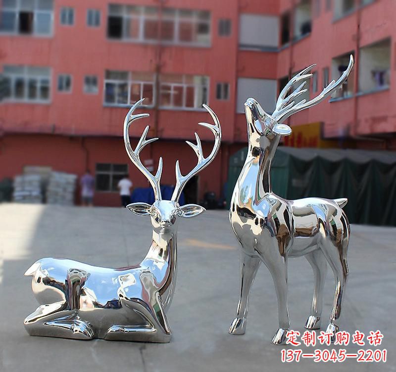 广州不锈钢仿真梅花鹿雕塑——精致美观