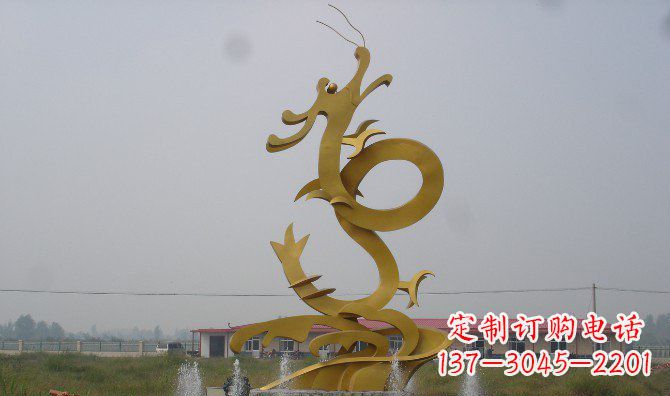 广州不锈钢飞龙雕塑精美传承中华文化