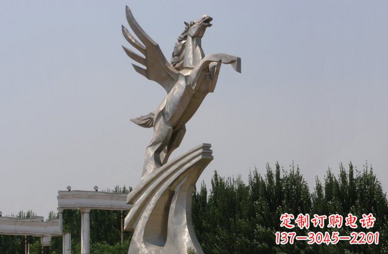 广州不锈钢飞马雕塑象征力量与灵动