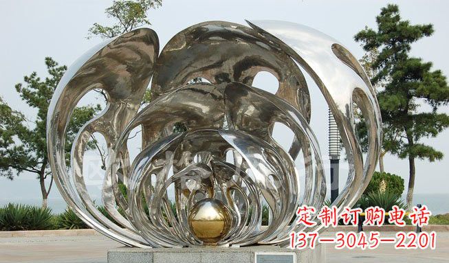 广州不锈钢贝壳珍珠雕塑艺术的融合