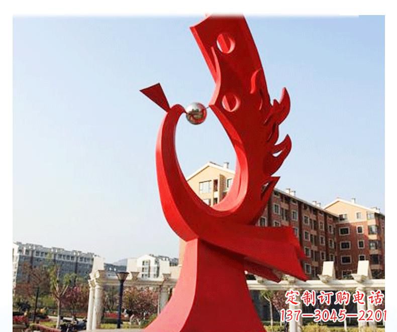 广州不锈钢凤凰雕塑——象征着新生