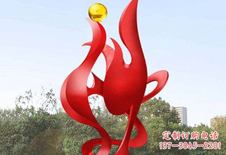 广州不锈钢凤凰雕塑——象征着古代神兽的传奇