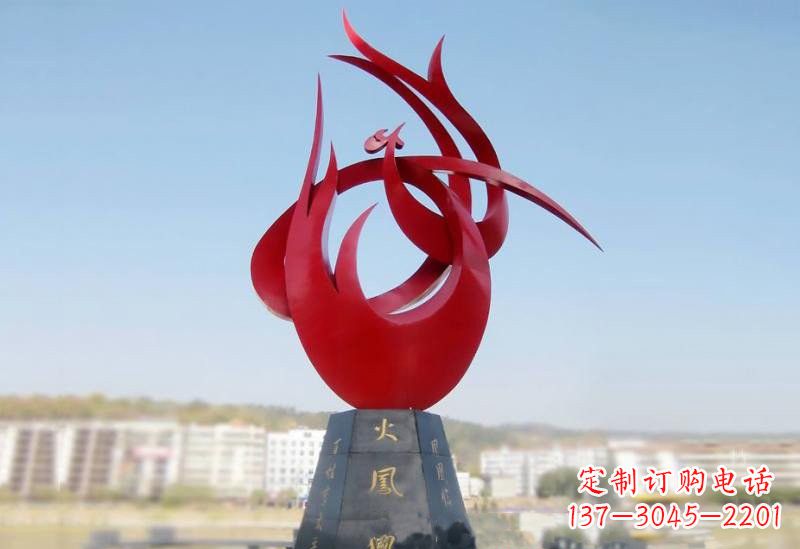 广州凤凰雕塑——点缀不锈钢公园