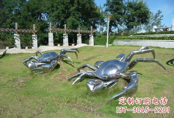 广州不锈钢螃蟹雕塑美丽的象征