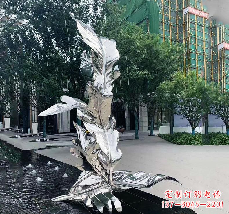 广州不锈钢公园树叶雕塑精美绝伦