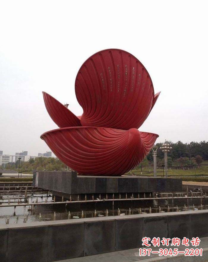 广州不锈钢贝壳喷泉雕塑——海洋之美无限