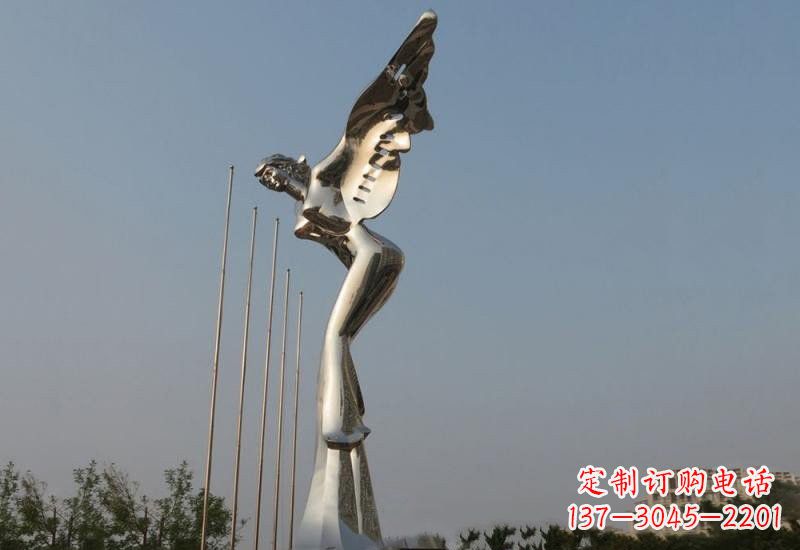 广州不锈钢天使雕塑精美而优雅