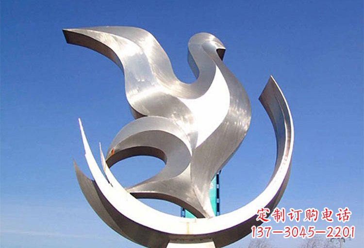 广州不锈钢鸽子雕塑象征着和平