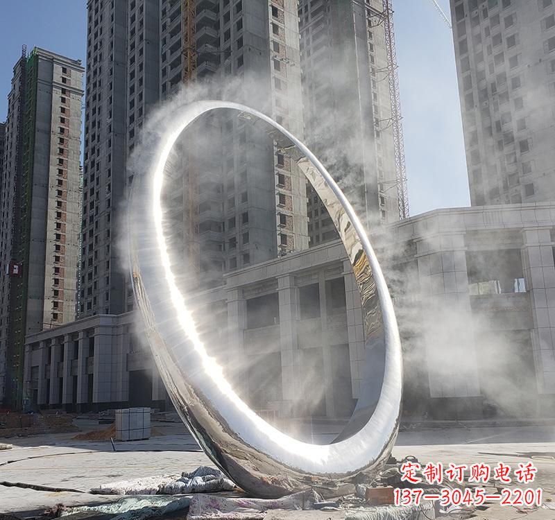 广州不锈钢圆环雕塑给城市带来独特美感
