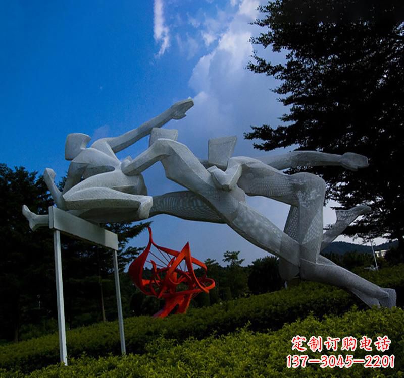 广州不锈钢中的运动员雕塑