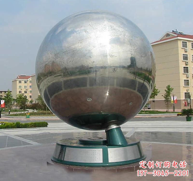 广州不锈钢地球雕塑现代艺术的精美结合