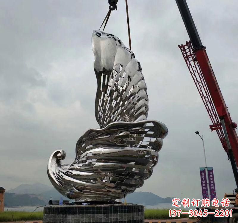 广州不锈钢海螺雕塑象征着海洋的美丽