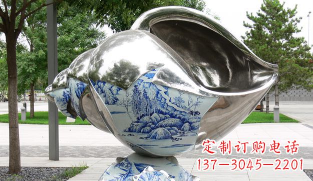 广州不锈钢海螺景观雕塑美轮美奂