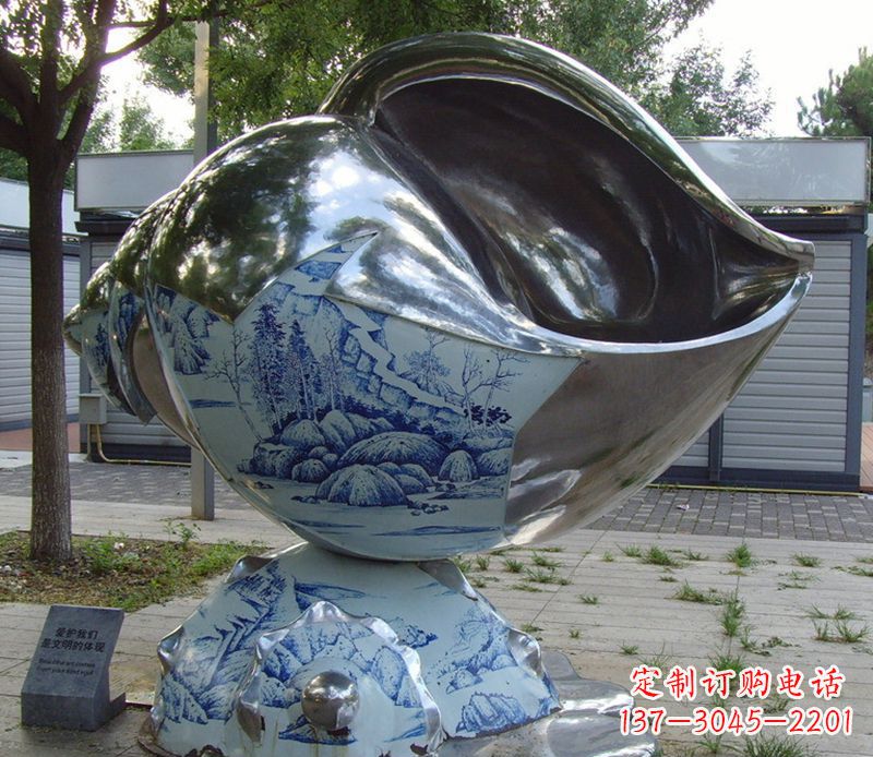 广州不锈钢海螺雕塑精致美观的艺术品