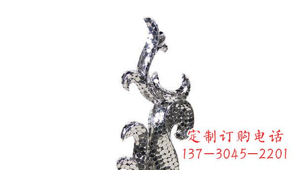 广州不锈钢海豚抽象雕塑精致的海洋之美