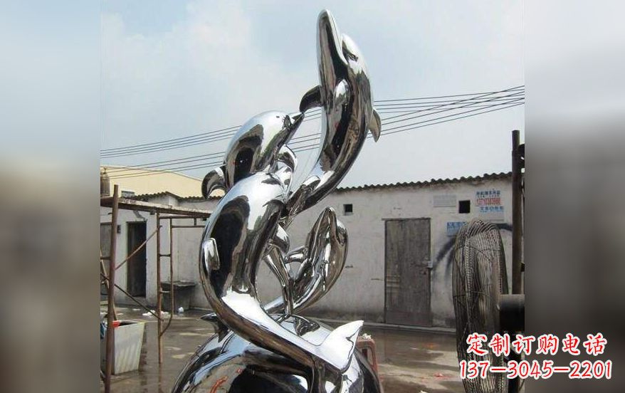 广州海豚之美——不锈钢海豚雕塑