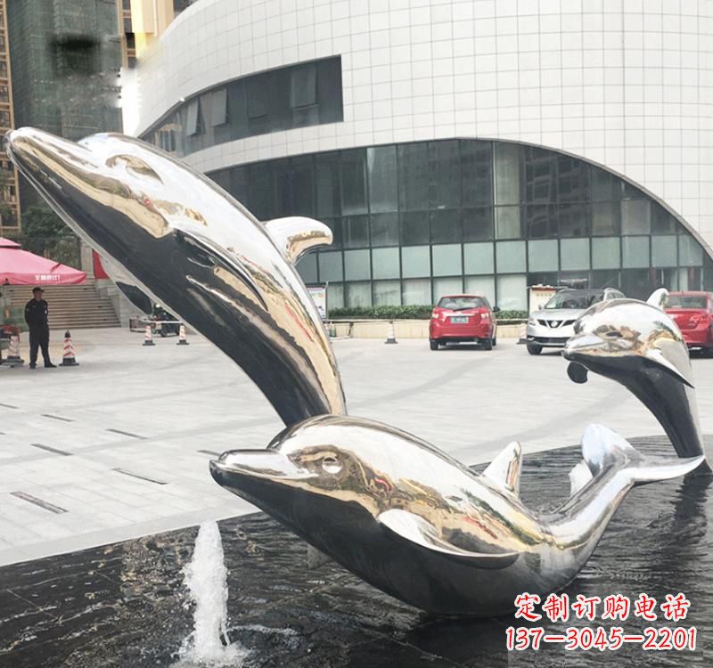 广州不锈钢海豚雕塑艺术与美的结合