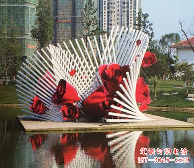 广州不锈钢玫瑰雕塑——美丽的艺术之作