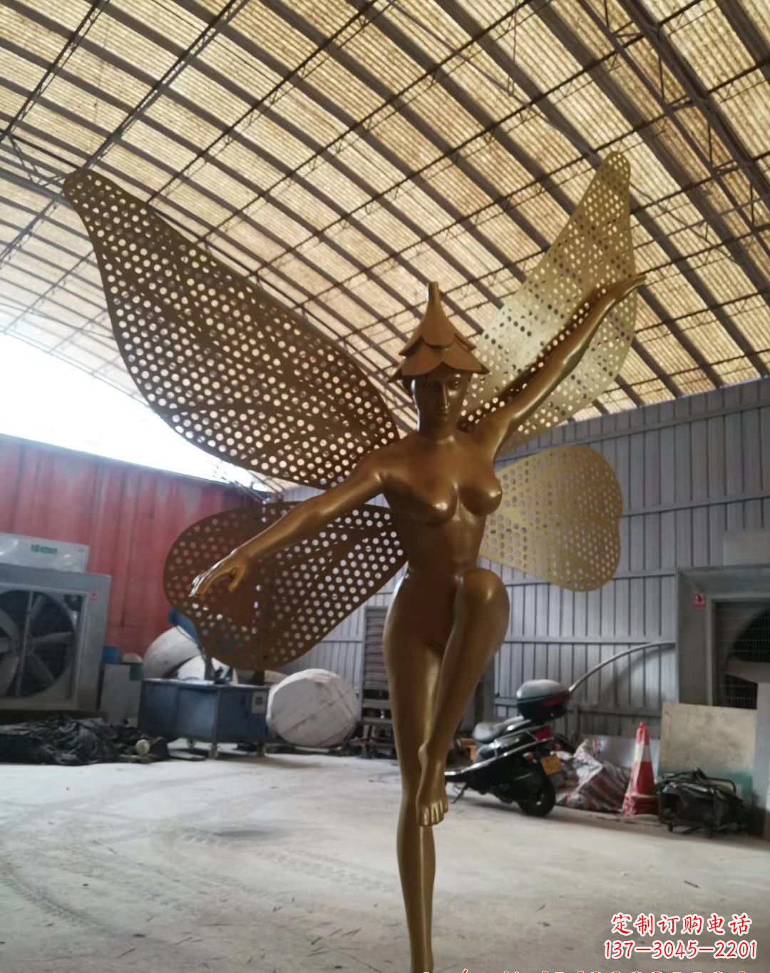 广州不锈钢蝴蝶仙子雕塑精美的美丽之作